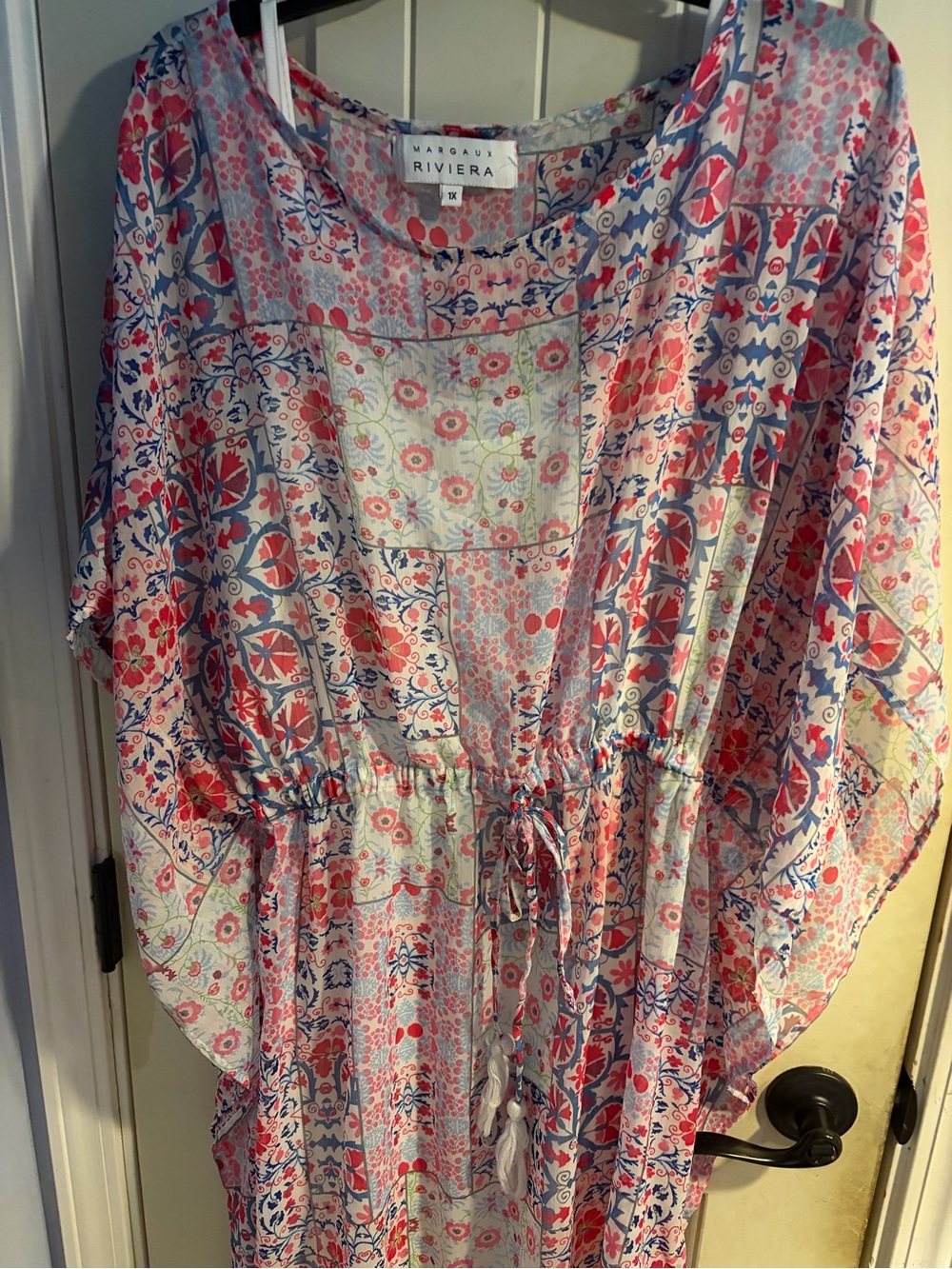 Margaux Riviera Pink Floral Swim Coverup Kaftan